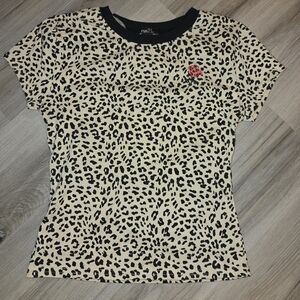 Rue21 Leopard Print Short Sleeve Tee - Black and Cream